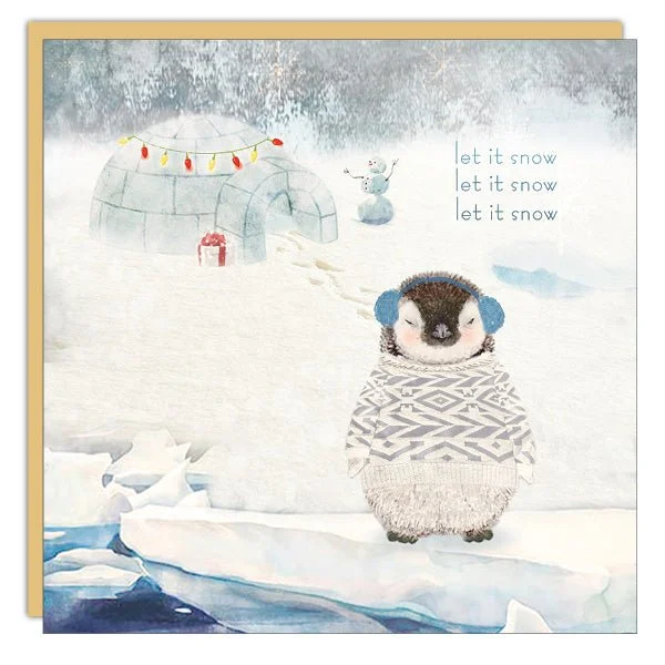 Stationery - Christmas Card - Let it Snow Penguin