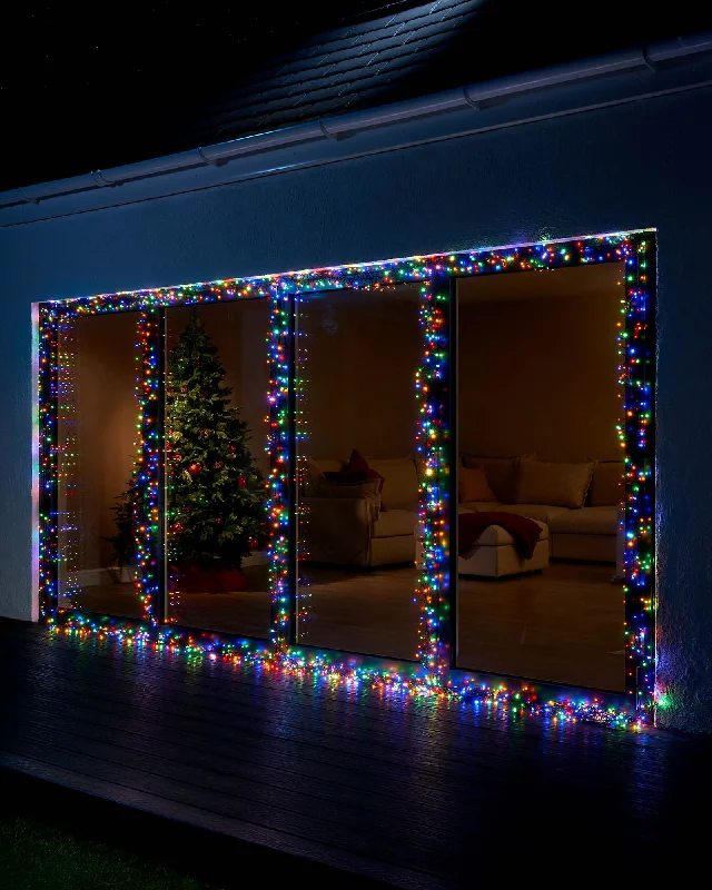 Christmas Winter Wonderland Decor LINK UP LED Cluster Lights, Black Cable, Multi Colour