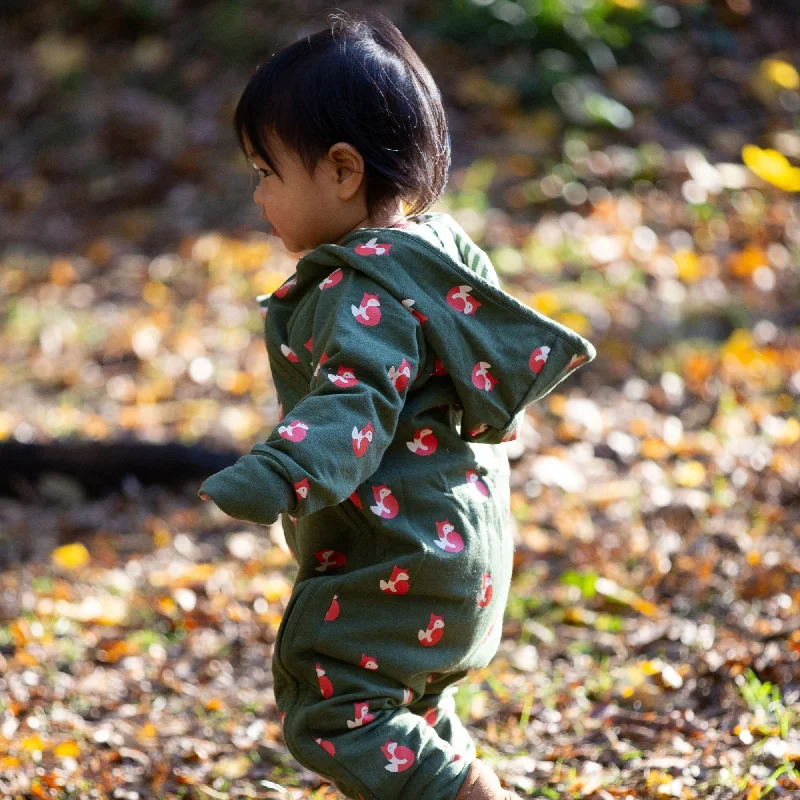Christmas Santa Surprise Little Fox Reversible Hooded Snug As A Bug Suit