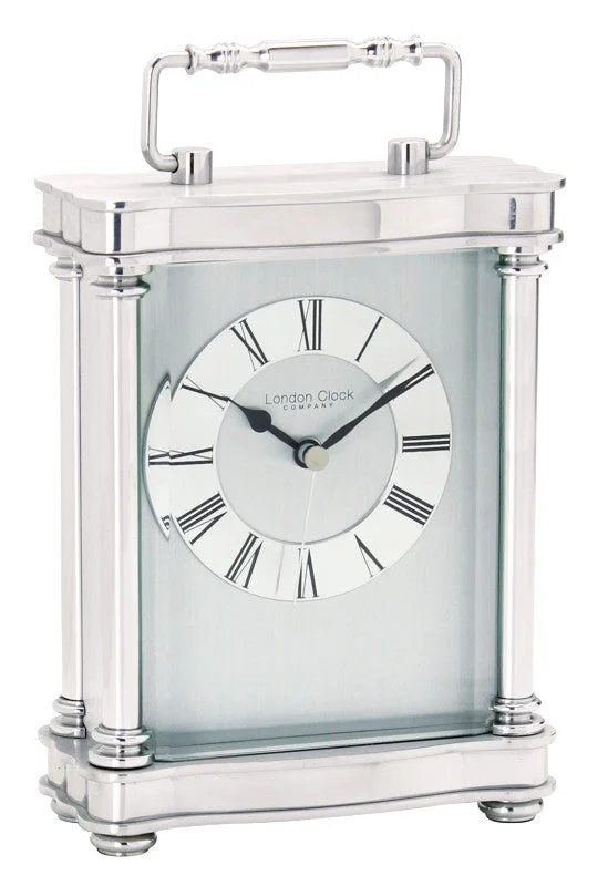 Christmas Holiday Treats London Clock Silver Finish Carriage Clock 03068