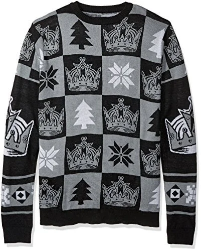 Christmas Wrapped Surprises Los Angeles Kings 2016 Patches Ugly Crew Neck Sweater - Mens Small