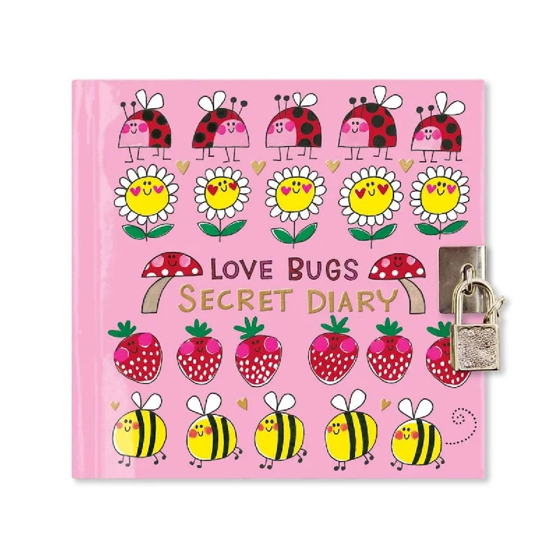 Love Bugs Secret Diary With Lock and Key