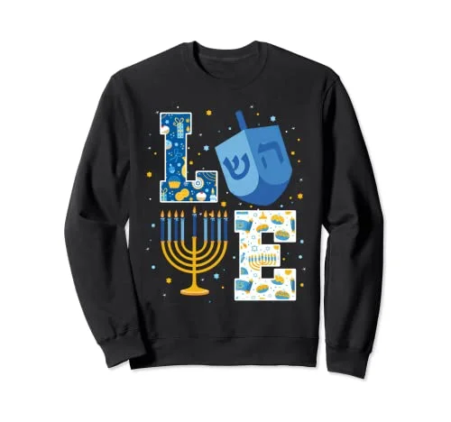 Christmas Ornament Collection LOVE Cute Hanukkah Decorations Dreidel Menorah Chanukah Sweatshirt