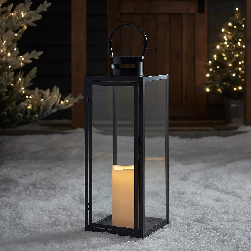 Christmas Snowfall Scene Malvern Large Battery Outdoor Lantern