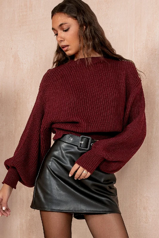 Christmas Magical Experience Mandy Burgundy Knit Jumper