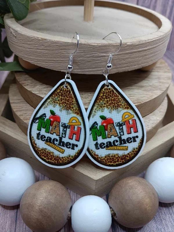 Christmas Homemade Crafts Math Teacher Earrings