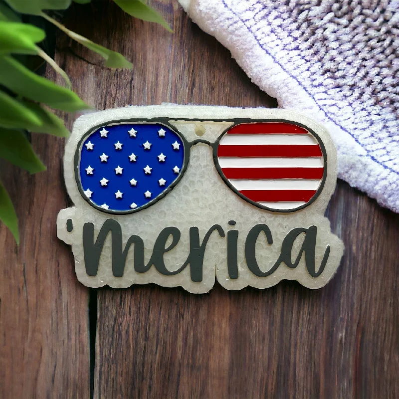 Christmas Green Wreath Merica Sunglasses Freshie