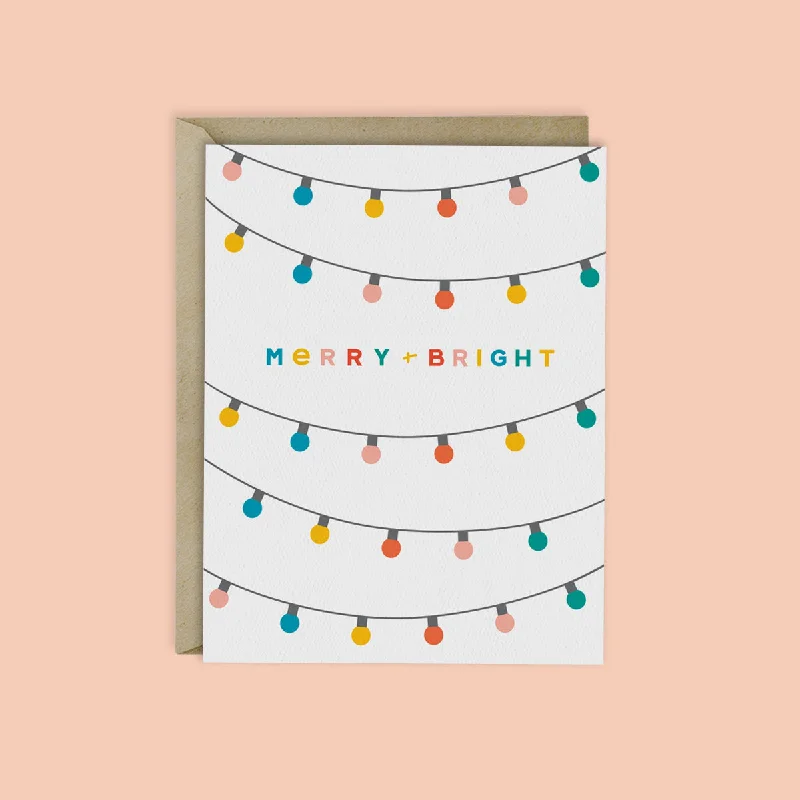 Christmas Homemade Treats MERRY AND BRIGHT - STRING LIGHTS CARD