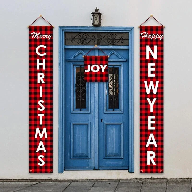 Christmas Holiday Festivities Merry Christmas Couplet Oxford Cloth Outdoor Banner
