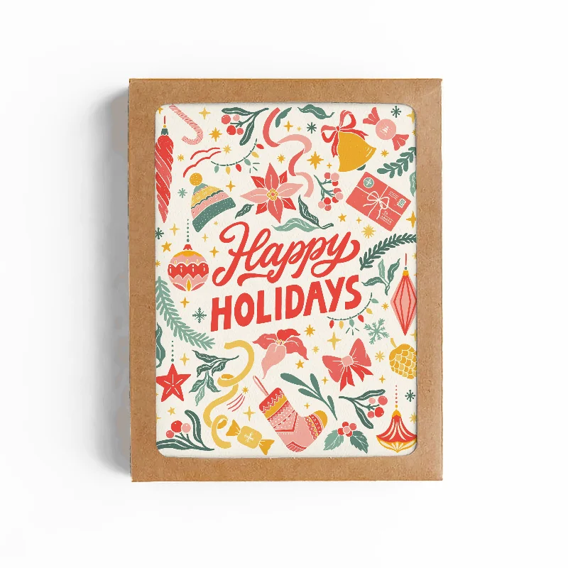 Christmas Nostalgic Moments Happy Holidays Retro Christmas Card-Boxed Set of 6