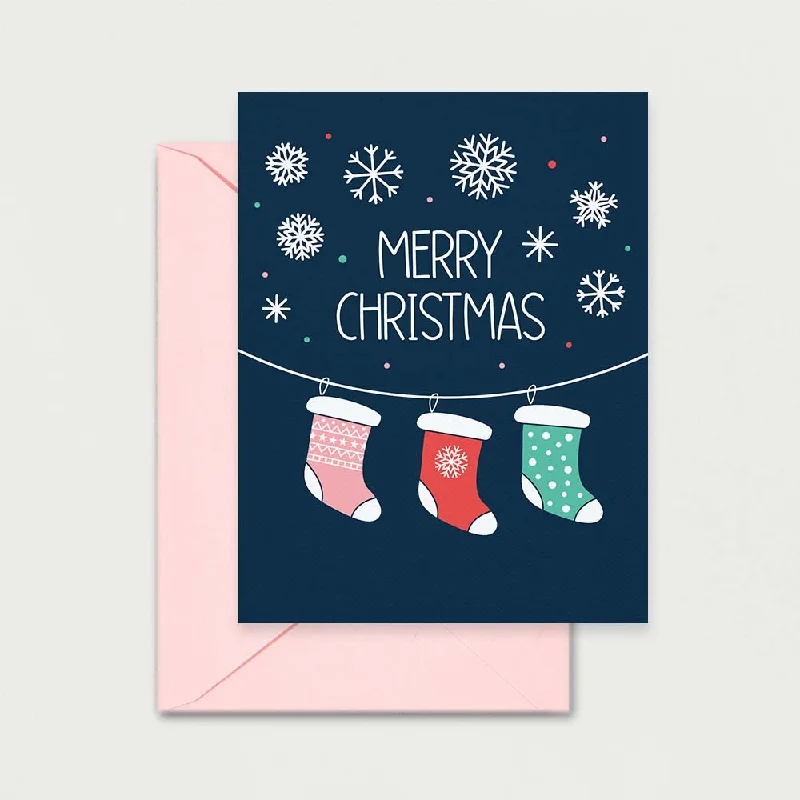 Merry Christmas Stockings Greeting Card