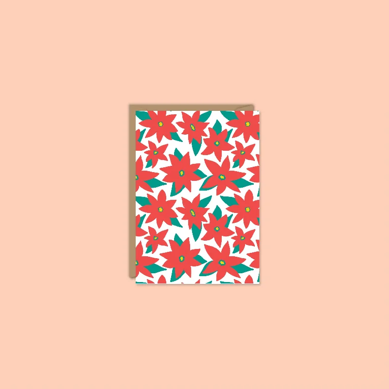 Christmas Snowfall Bliss MODERN POINSETTIA MINI ENCLOSURE CARD