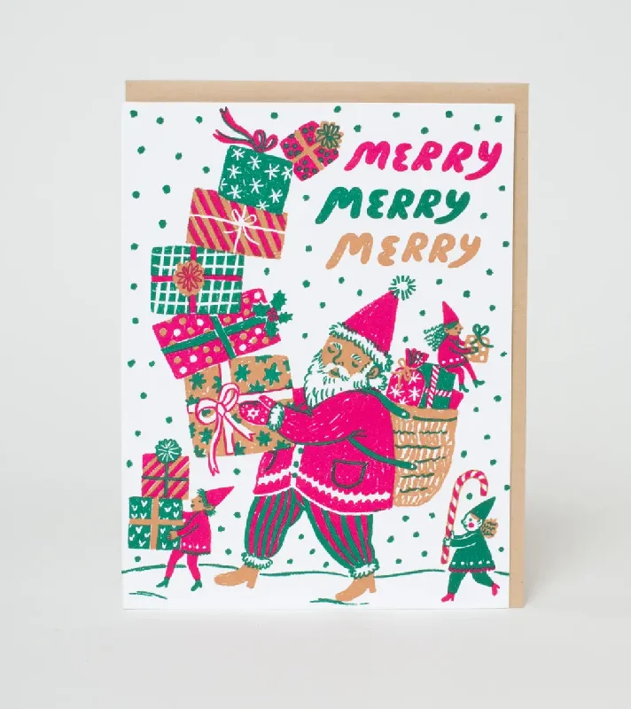 Christmas Holiday Treats Merry Santa Christmas Card