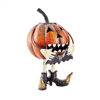 Metal Pumpkin with Bat Tea Light Holder Halloween Decoration