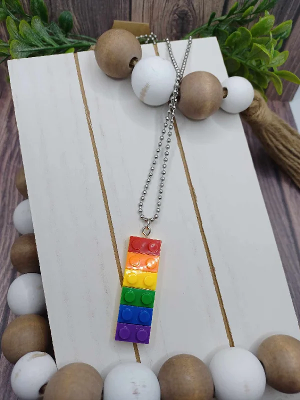 Christmas Cozy Weather Multicolored Building Block Necklace