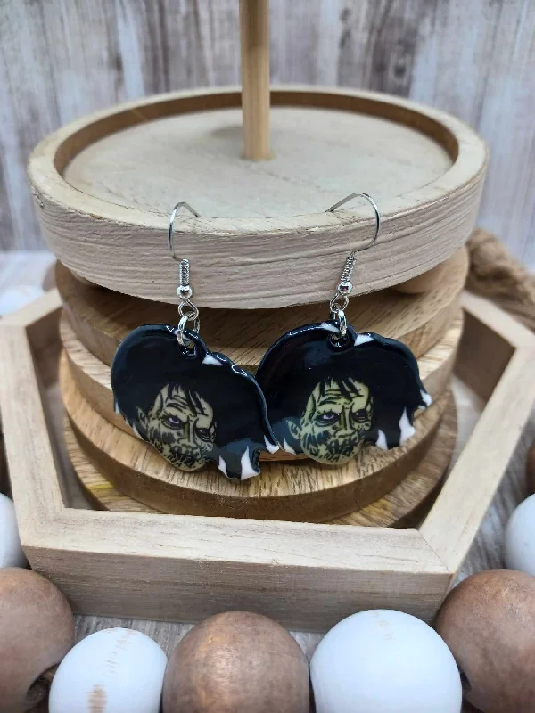 Christmas Red And White Mummy Themed Earrings