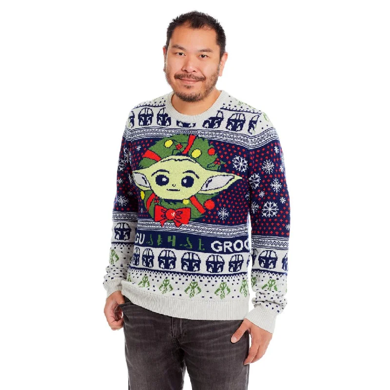 New Star Wars Baby Yoda Grogu Christmas Sweater Mandalorian