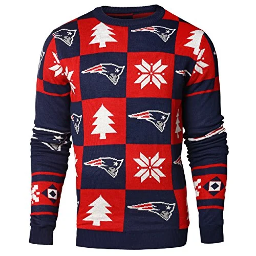 Christmas Homemade Cookies NFL NEW ENGLAND PATRIOTS PATCHES Ugly Sweater, Large