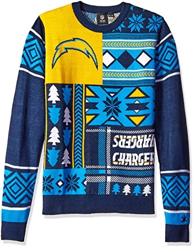 Christmas North Pole NFL SAN DIEGO CHARGERS PATCHES Ugly Sweater, Medium