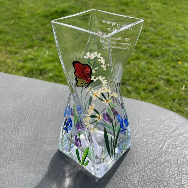 Christmas Beautiful Pine Trees Nobile Butterfly Garden Twist Vase - 20cm
