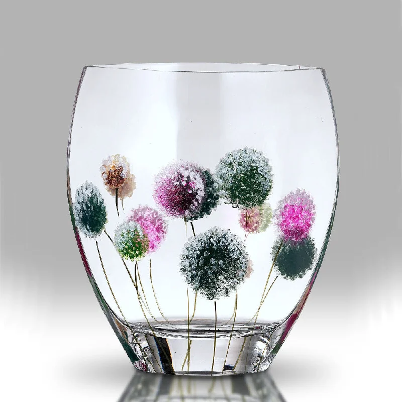 Christmas Sweet Treats Nobile Dahlia Pom-Pom Curved Vase - 21cm