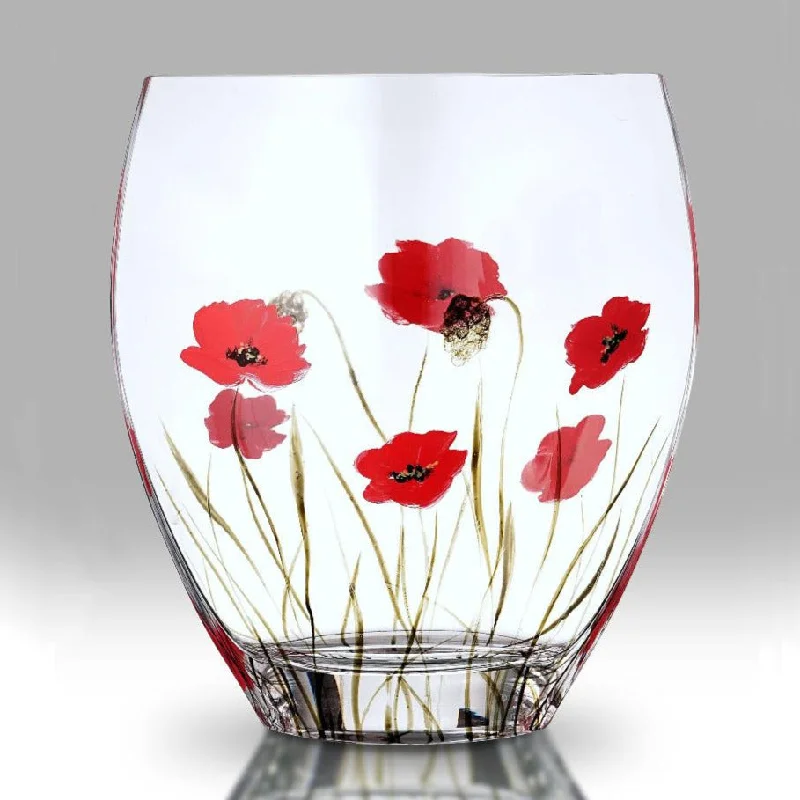 Christmas Snowfall Bliss Nobile Poppy Fields Curved Vase - 21cm
