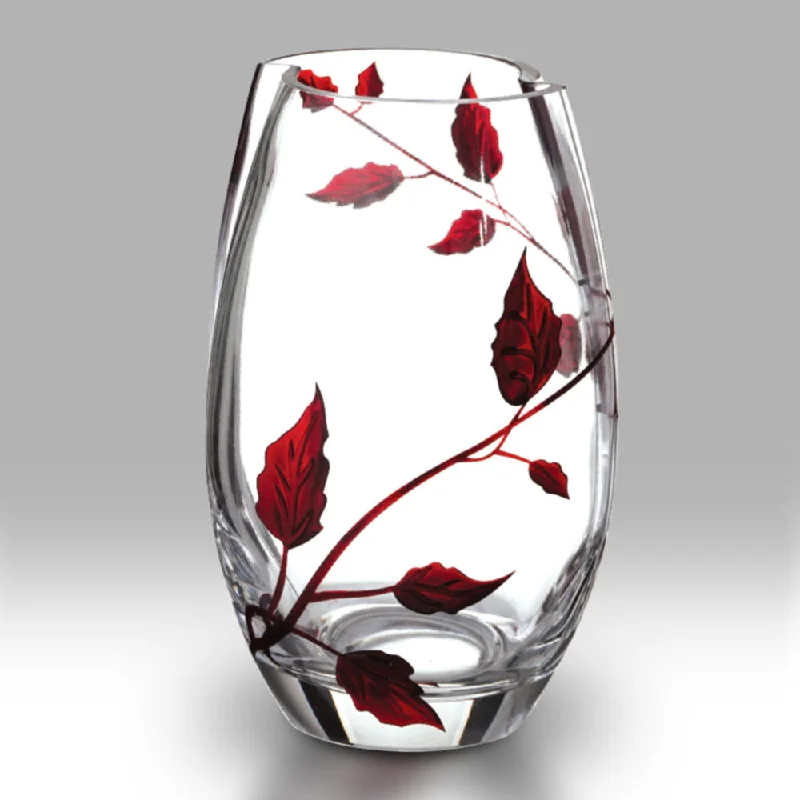 Nobile Ruby Leaf Roundish Vase - 20cm