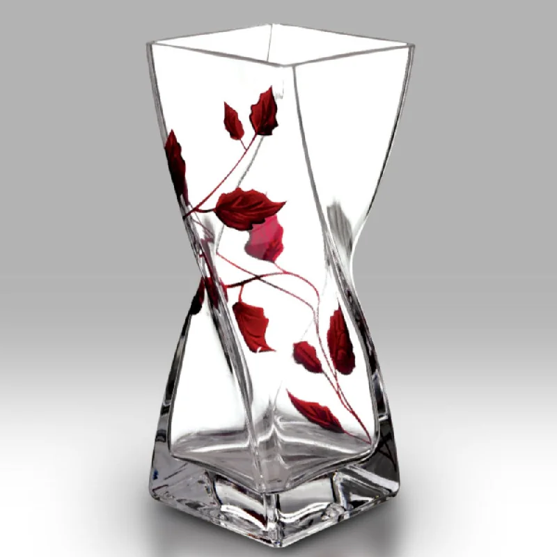 Nobile Ruby Leaf Twist Vase - 20cm