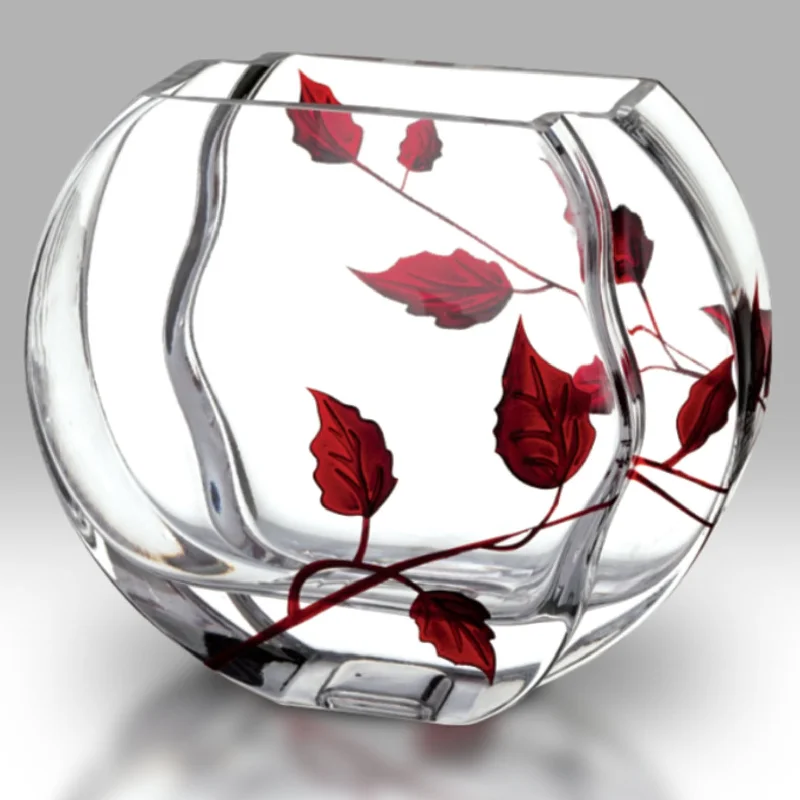 Nobile Ruby Leaf Circle Vase - 16cm