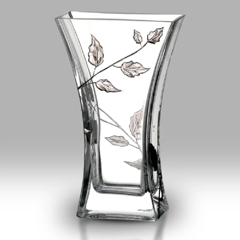 Nobile Silver Leaf Flat Flared Vase - 23cm