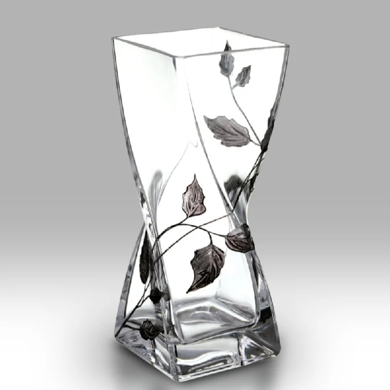 Nobile Silver Leaf Twist Vase - 20cm