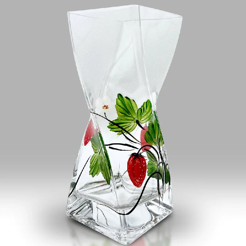 Christmas Holiday Baking Ideas 35% off & Free Engraving - Nobile Strawberry Fields Twist Vase - 20cm