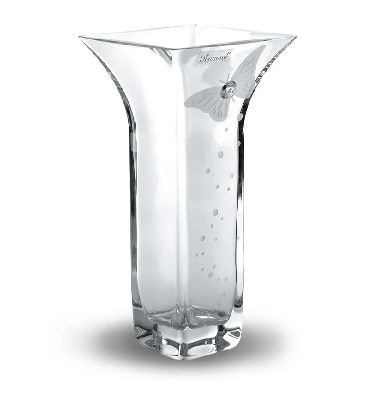 Christmas Family Fun Night Nobile Swarovski Butterfly Flared Vase - 22.5cm
