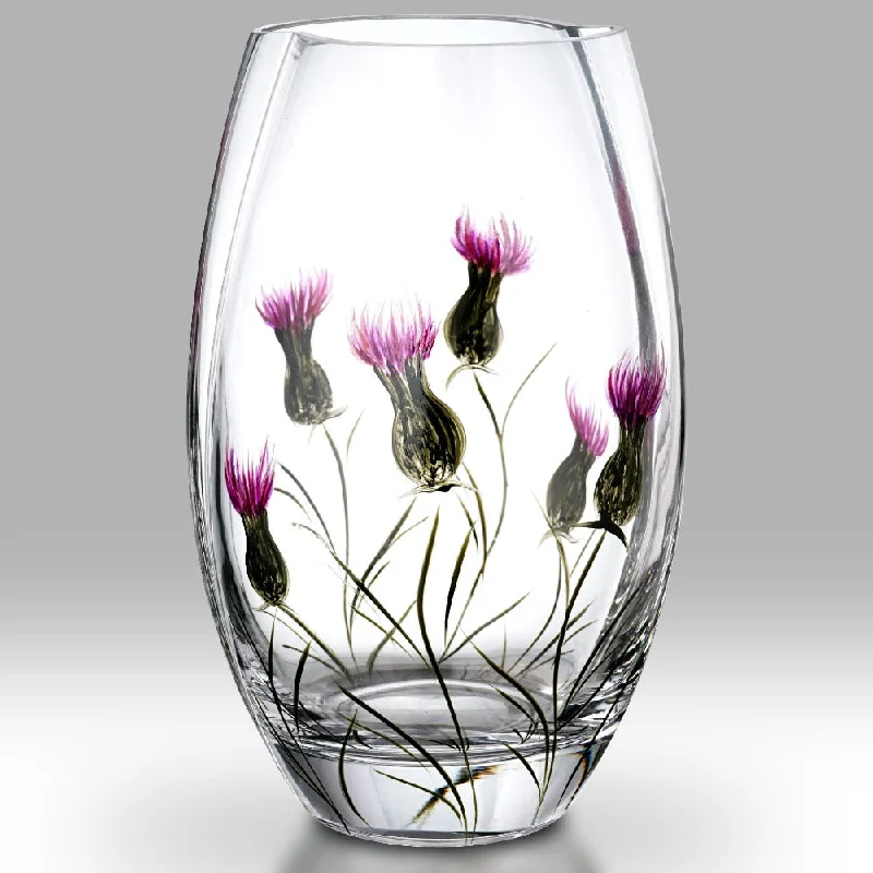 Christmas Festive Lights Nobile Thistle Roundish Vase - 20cm