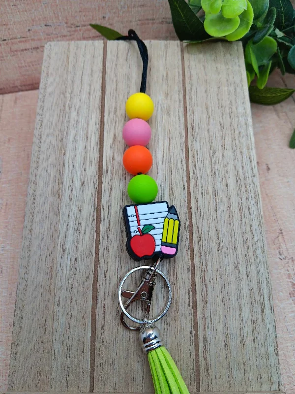 Christmas Santa Workshop Notebook Beaded Lanyard