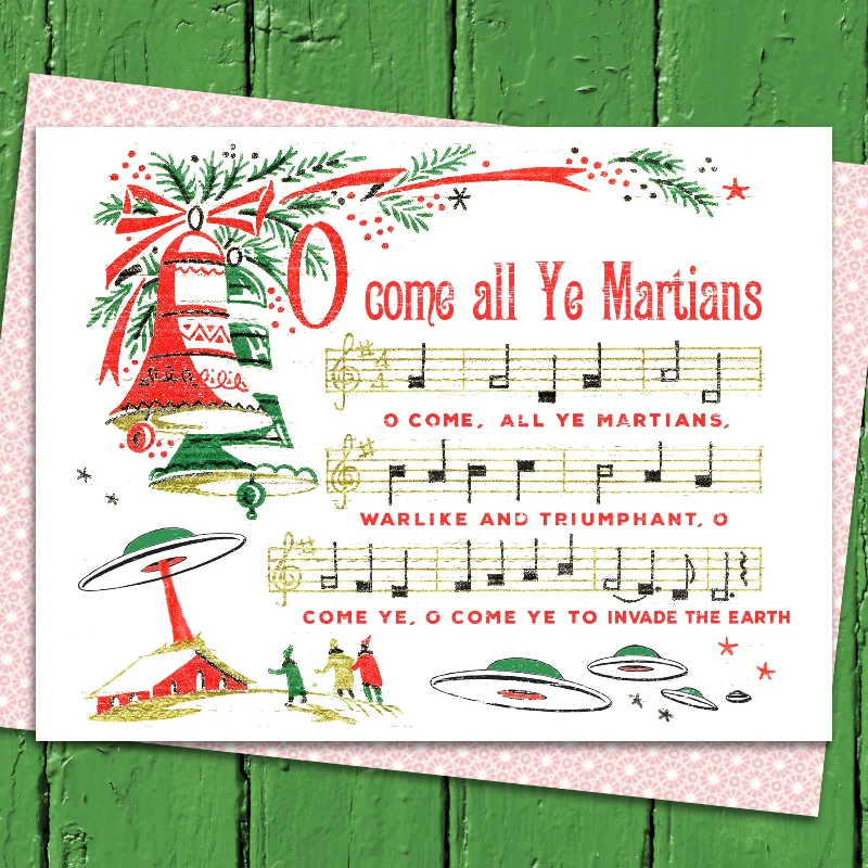Christmas Classic Traditions O Come All Ye Martians Holiday Card