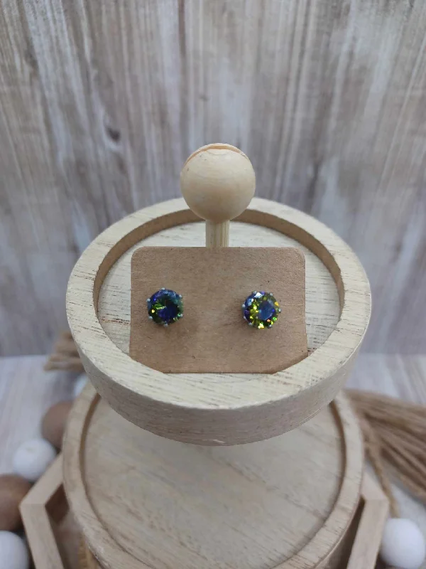 Christmas Reindeer Bells Oil Spill Earrings