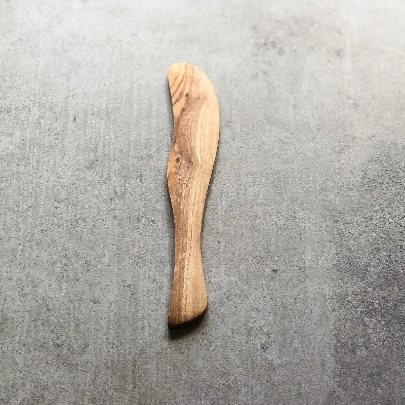 Christmas Baking Fun Olive Wood Butter Knife - Length 19cm