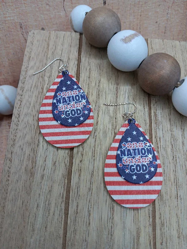 Christmas Special Dinner One Nation Under God Earrings