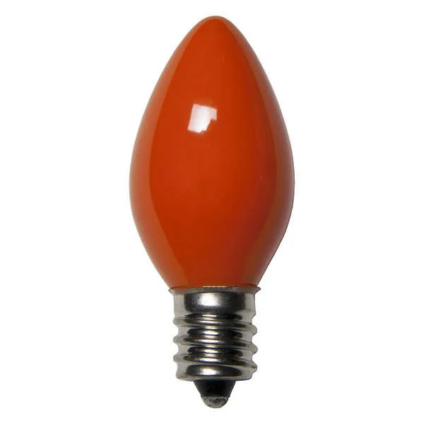 Christmas Sweet Treats Orange-Gold C7 Ceramic Incandescent Light Bulbs - 25/BX