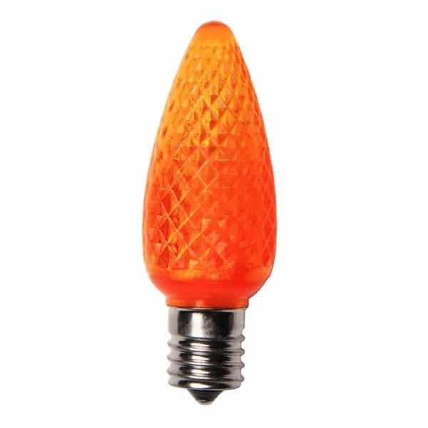 Christmas Jolly Surprises Orange-Gold C9 Crystal Cut LED Light Bulbs - 25/BX