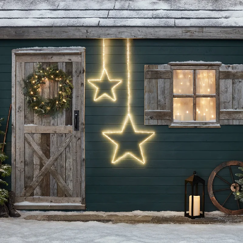 Christmas Reindeer Bells Outdoor Hanging Star Light Duo