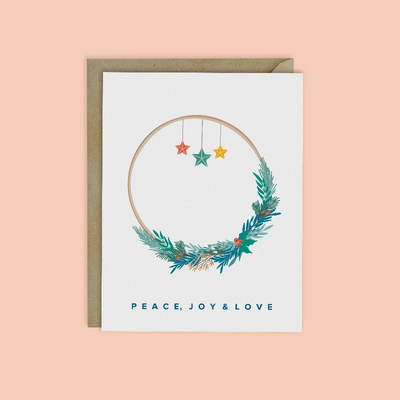 Christmas Cozy Weather PEACE LOVE JOY CARD