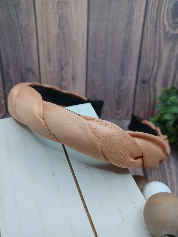 Christmas Red And White Peach Braided Style Headband