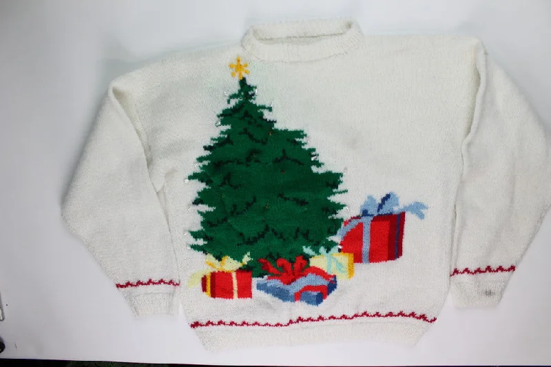 Christmas Holiday Baking Pearls and Lights On My Tree- Large Christmas Sweater