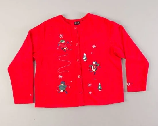 Penguin Slalom-Large Christmas Sweater