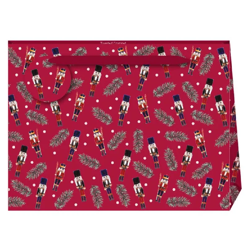 Christmas Cozy Comfort Penny Kennedy Red Nutcracker Large Gift Bag
