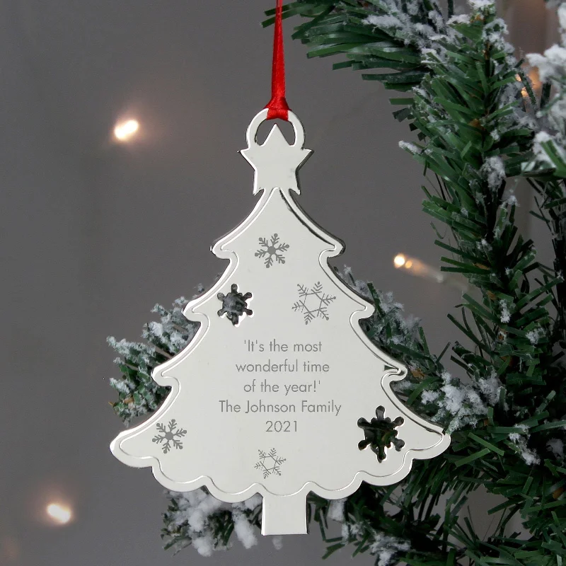 Christmas Holiday Candlelight Personalised Any Message Christmas Tree Decoration