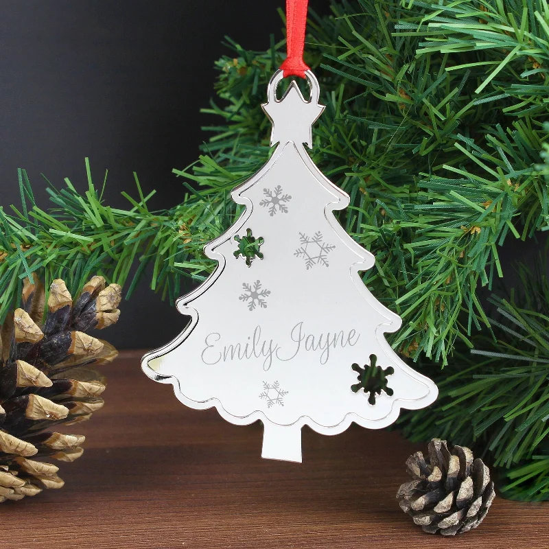 Christmas Snowy Windows Personalised Any Name Christmas Tree Decoration