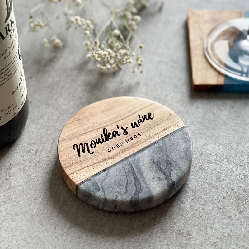 Christmas Holiday Treats Personalised Marble Coffee Coaster